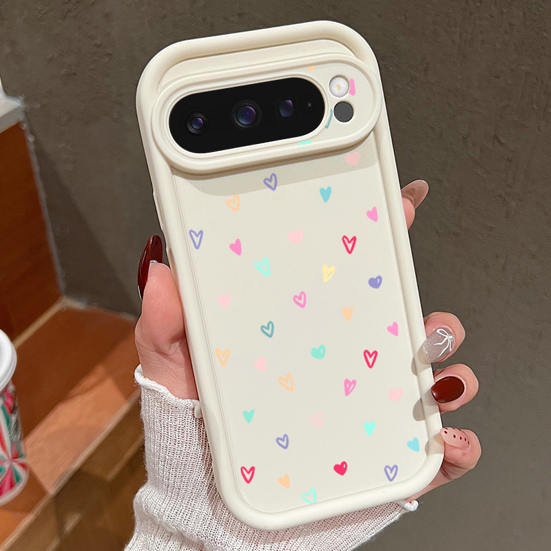 Google Pixel 8A - 컬러풀한 작은 하트 소프트 케이스 구글