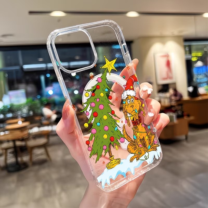 Apple Iphone 15 Pro Max - 강아지 테마 크리스마스 파티 투명 폰