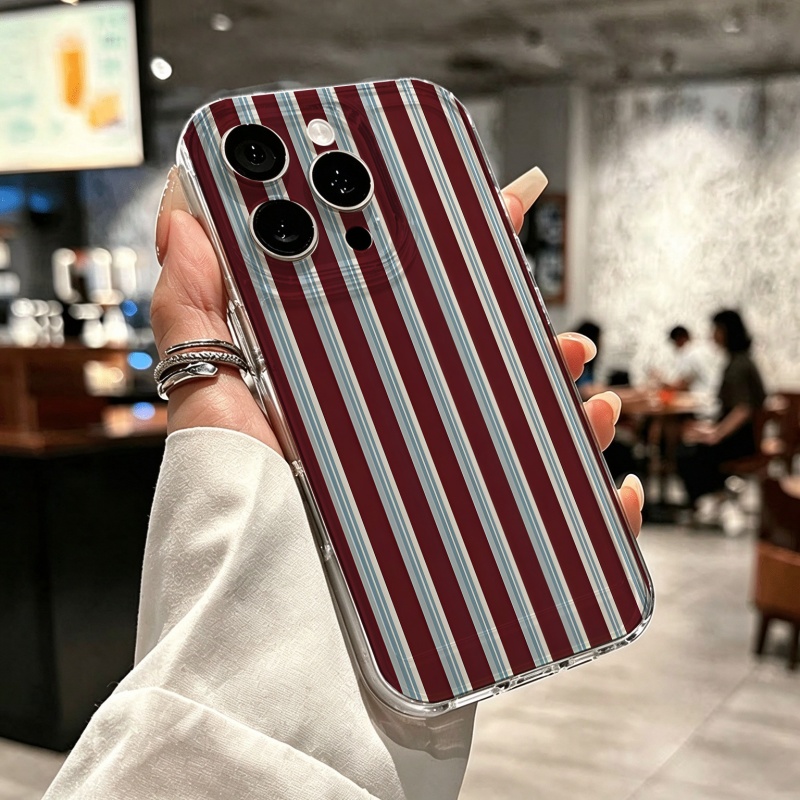버건디 블루 스트라이프 패턴의 부드러운 아이폰 11,  - Apple Iphone 15 Pro Max 리뷰 및 가격